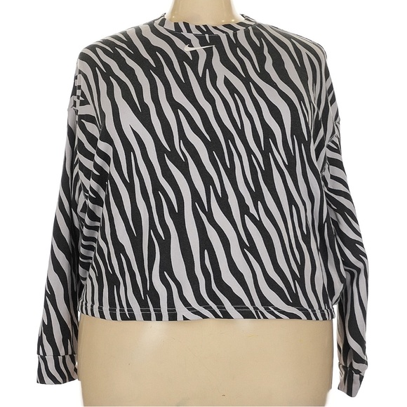 Nike Black and White Zebra Print Sweatshirt - Picture 1 of 5